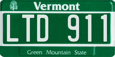 VT license plate LTD911