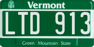 VT license plate LTD913
