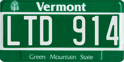 VT license plate LTD914