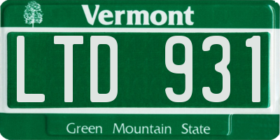 VT license plate LTD931
