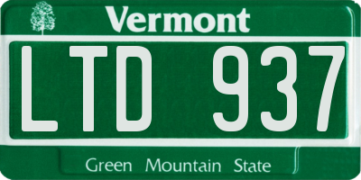 VT license plate LTD937