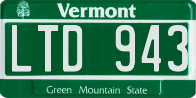 VT license plate LTD943