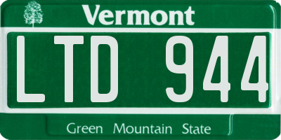 VT license plate LTD944