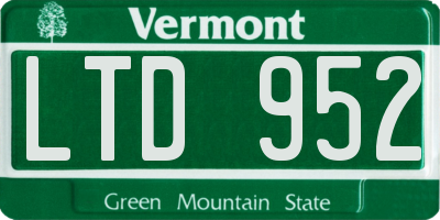VT license plate LTD952