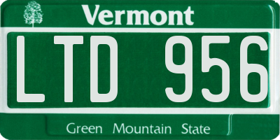 VT license plate LTD956