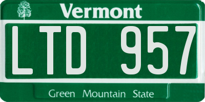 VT license plate LTD957