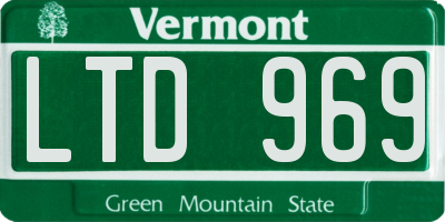 VT license plate LTD969