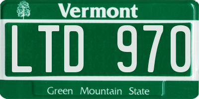 VT license plate LTD970