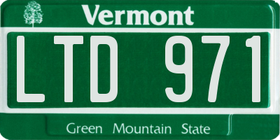 VT license plate LTD971