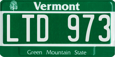 VT license plate LTD973