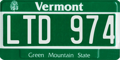 VT license plate LTD974