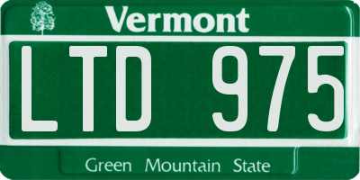 VT license plate LTD975