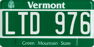 VT license plate LTD976