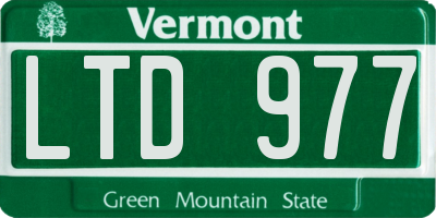 VT license plate LTD977