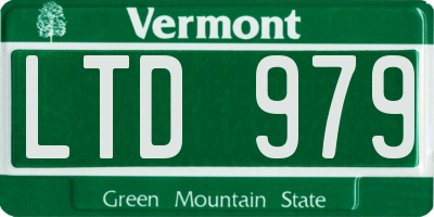 VT license plate LTD979