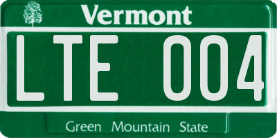 VT license plate LTE004