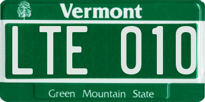 VT license plate LTE010