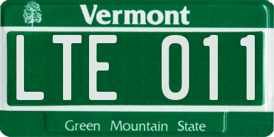 VT license plate LTE011