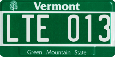 VT license plate LTE013
