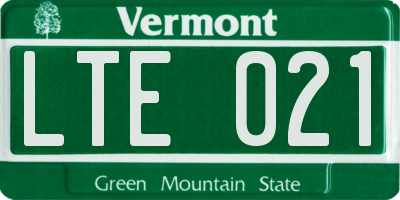 VT license plate LTE021