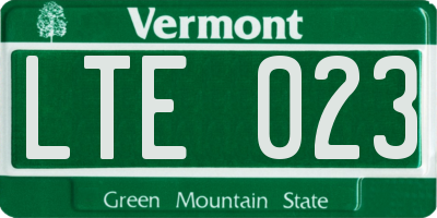VT license plate LTE023