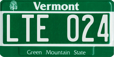 VT license plate LTE024