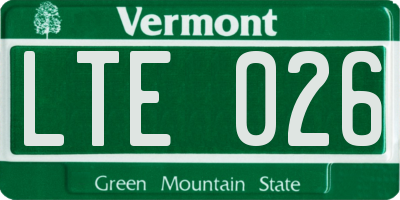 VT license plate LTE026