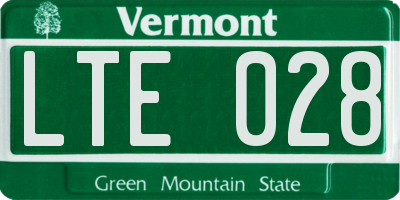 VT license plate LTE028