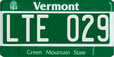 VT license plate LTE029
