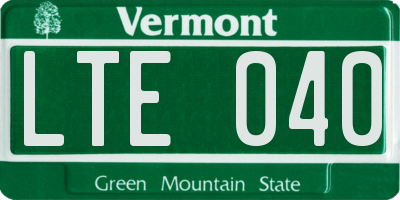 VT license plate LTE040