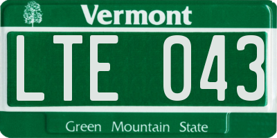 VT license plate LTE043