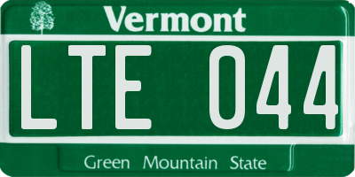 VT license plate LTE044