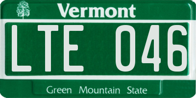 VT license plate LTE046