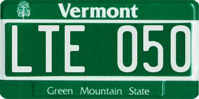 VT license plate LTE050