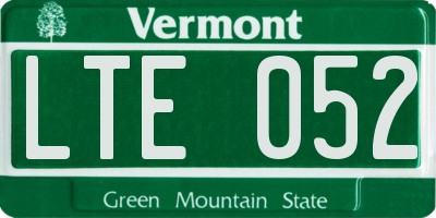 VT license plate LTE052