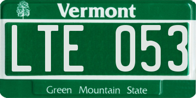 VT license plate LTE053