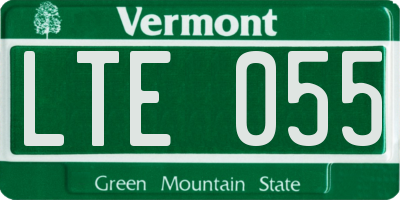 VT license plate LTE055