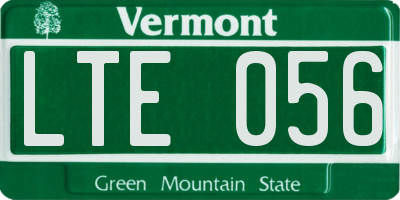 VT license plate LTE056