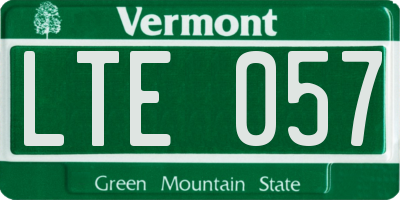 VT license plate LTE057