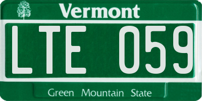 VT license plate LTE059