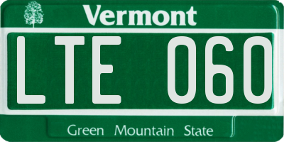 VT license plate LTE060