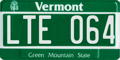 VT license plate LTE064