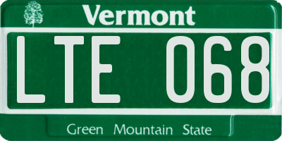 VT license plate LTE068