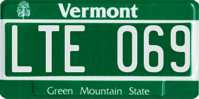 VT license plate LTE069