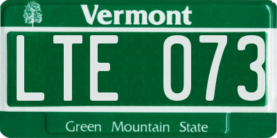 VT license plate LTE073