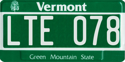 VT license plate LTE078