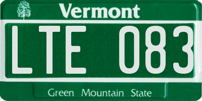VT license plate LTE083