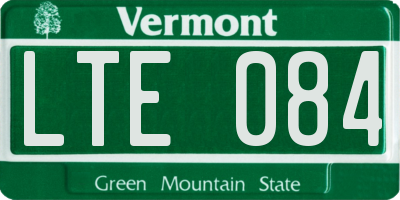 VT license plate LTE084