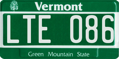 VT license plate LTE086