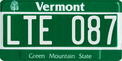 VT license plate LTE087